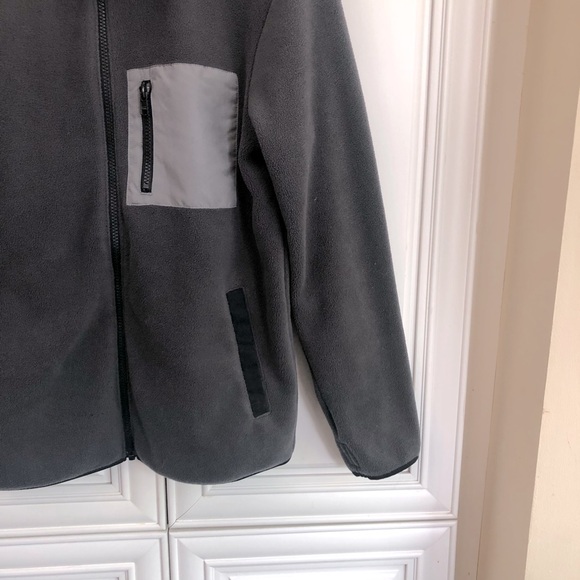 Old Navy youth grey fleece zip jacket - Picture 3 of 10